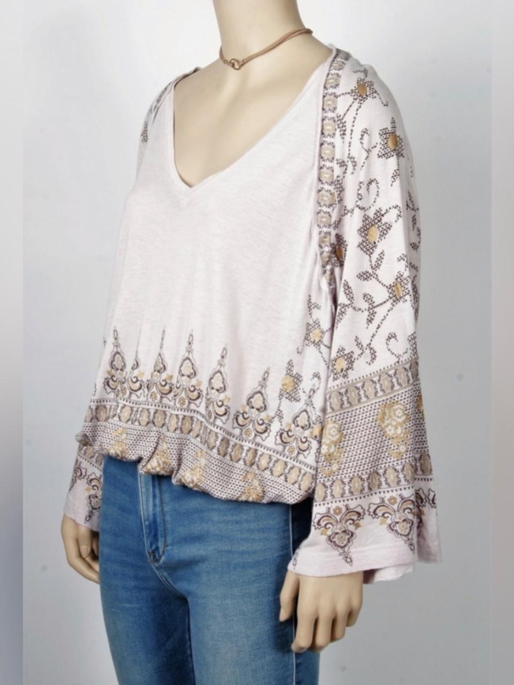 FREE PEOPLE MEDALLION PRINT LONG SLEEVE